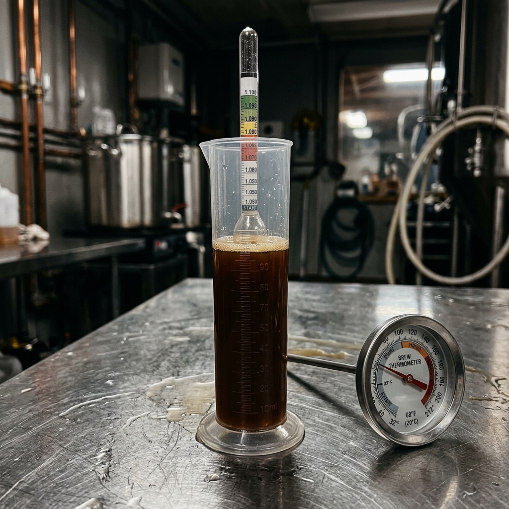 Brewing thermometer and hydrometer
